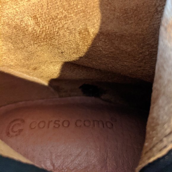 Corso Como Black Tall Leather Stiletto Heel Almond Toe Boots Women's Size 7 - Picture 9 of 15